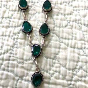 Silver Gem Lariat Choker